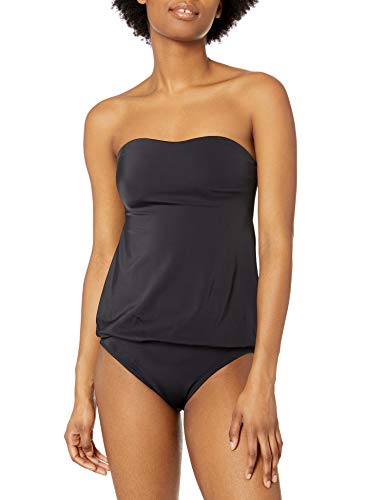 Norma Kamali Women's Strapless Baby Doll Blouson Mio One Piece Swimsuit Solid, Black, M