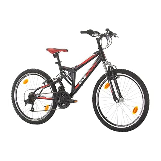 Bikesport Parallax Bicicleta De montaña Doble suspensión 24 Ruedas, Shimano 18 velocidades (Black Neon Green)