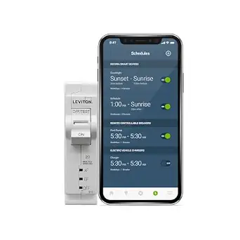 Leviton LB120-DST 2nd Gen Smart Circuit Breaker with Remote Control, Dual Function AFCI/GFCI, 1-Pole 20 Amp, 120-Volt
