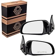 Brock Aftermarket Replacement Driver Left Passenger Right Power Mirror Set Paint to Match Black With Heat Compatible With 2006-2010 Hyundai Sonata