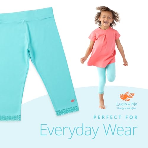 Lucky & Me Girls Leggings, Capri Length with Lace Trim and Wide Waistband, Jada 3 Pack3
