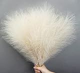 16 Pcs Faux Pampas Grass Decor, 17.5'' Small Artificial Pompas Grass Fluffy Branches Fake Pompous Pl