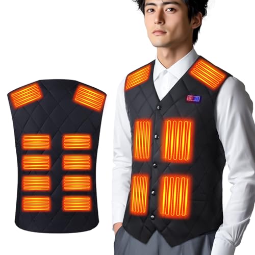[Czlyxo] 電熱ベスト 加熱ベスト 16箇所発熱 ヒーター 日本製繊維ヒーター USB給電 ヒートジャケット 前後独立スイッチ メンズ レディース 加熱服 3段階温度調整 男女兼用 (JP, アルファベット, 3XL, ブラック（本体のみ）)のサムネイル
