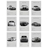 Setinhalt: 9 Auto Bilder mit einer Vielzahl atemberaubender Modelle. Zarte Linien und leuchtende Farben fangen die Dynamik und Kraft dieser Sportwagen ein und sorgen für ein beeindruckendes visuelles Erlebnis in jedem Raum.