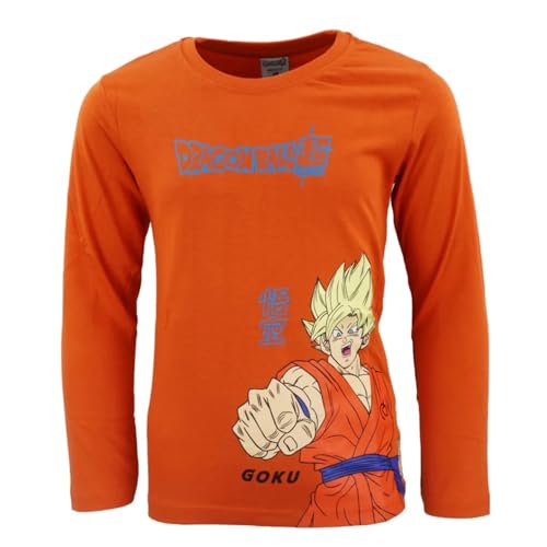 Dragon Ball Z Niños Camiseta de Manga Larga (Naranja,4 años)