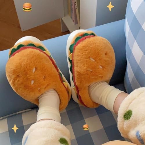 Chaussures de maison burger et pantoufles pelucheuses d'hiver - 6