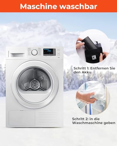 KEMIMOTO Beheizbare Socken mit Fernbedienung, 2600mAh*2 Beheizte Socken, Wiederaufladbaren Batterien Socken, Winter-Baumwollsocken Fußwärmer für Skifahren, Jagen