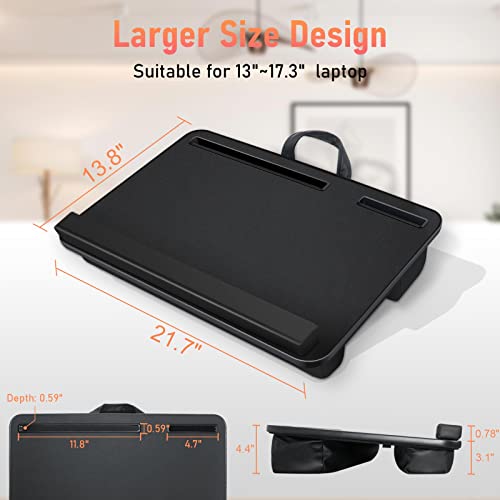 Kapogo Lap Laptop Desk, Portable Lap Desk With Cushion, Tablet, Phone Holder, Fits Up To 17.3 Inch Laptops, Pu Leather Bed Tray Desk For Laptop, Writing, Gaming, Home Office, Students #TOP6