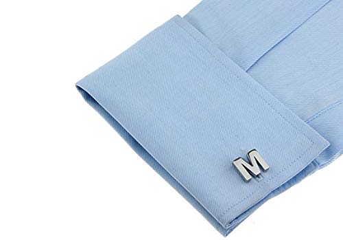 Set de Mancuernas Daesar para Hombre Tuxedo Letra M Plata miniatura 4