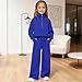 girls outfits size 10-12,Sweat Set girl Clothes 2026 2 Piece Sweatsuits Half Zip Pullover tops for Teen kids Sweatshirts and Jogger Thumb Hole,girls fashion Dark Blue 13-14 Years