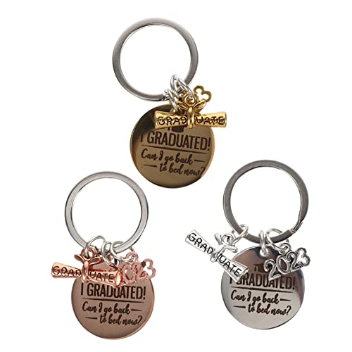 DEARMAMY 3 Piezas 2023 llavero clip de llavero fuerte aro clave aros clave pulsera llavero Brilloso llavero de de graduación llavero de graduación llavero inspirador Acero inoxidable