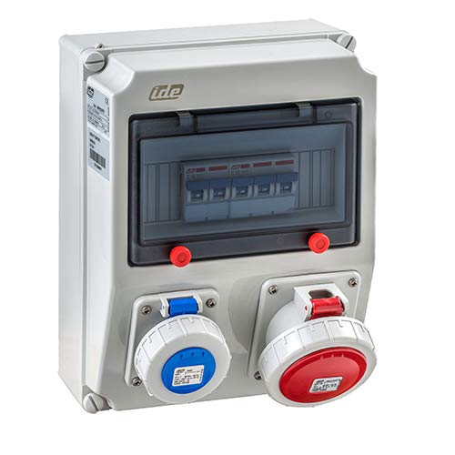 Coffre IP67 9 modules équipé de 2 prises 16A avec protection
