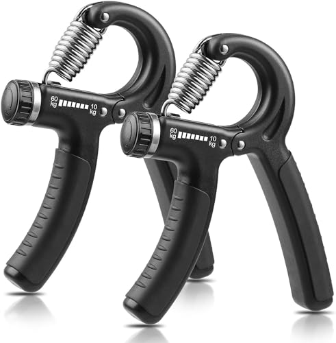 SKY-TOUCH Hand Grip Strengthener with Adjustable Resistance 11-132 lbs (5-60kg) Forearm Strength Trainer & Hand Exerciser for Muscle Building Injury Recovery and Grip Strength with Count