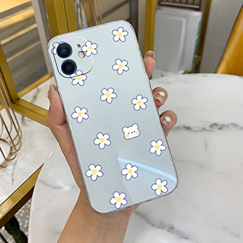 Coque silicone floral iPhone 11 Pro transparente fleurs pour iPhone 12 13 Pro Max