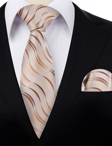 Image of Alizeal Mens 3.15'' Gradient Novelty Pattern Tie Set with Pocket Square Casual Color Tie Set