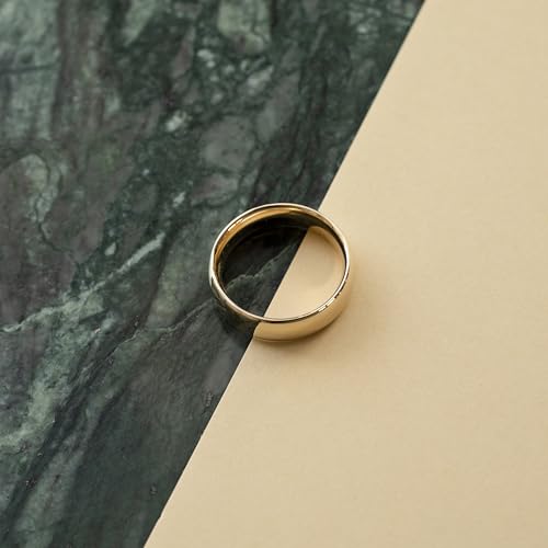 CARISSIMA Obrączka ślubna unisex, 9-karatowe żółte złoto, 6 mm, wygodny krój, jednolity kolor, Złoto, Brak kamienia szlachetnego
