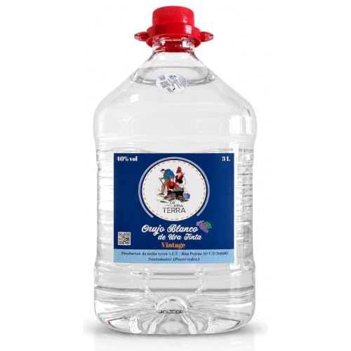 Da Miña Terra - 3 Litros - Orujo blanco gallego - Aguardiente destilada de uva tinta - 40% Vol
