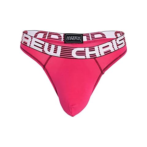 Andrew Christian Men's Underwear Cotton Thong 92586 Almost Naked (Fuchsia/L) Cover