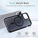 Aropuktek for iPhone-13 Case/iPhone-14 Phone Case: with 2X Screen Protector, Strong Magnetic Compatible with MagSafe Case for iPhone 13/14, Adjustic Lens Stand, Slim & Matte Translucent Case, Black