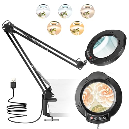 TANYO 10X Lente Ingrandimento con Luce, Lampada con Lente di