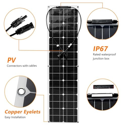 Kit pannelli solari monocristallini - Soluzione di alimentazione flessibile off-grid per camper, tenda, barca e campeggio marino