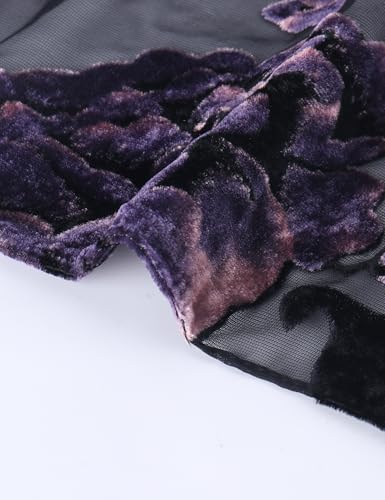 Image of MJ SERECA Women's Burnout Velvet Kimono Cardigan Cover Up with Tassel