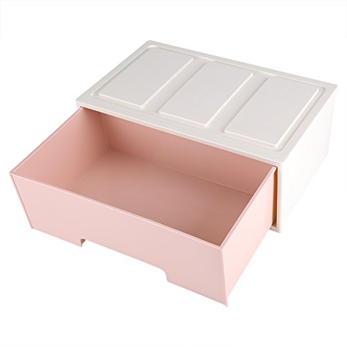 Colorful Desktop Storage Box Organizer Container with Drawers for Jewelry Holder Cabinets Decor(Three layer a pink drawer)