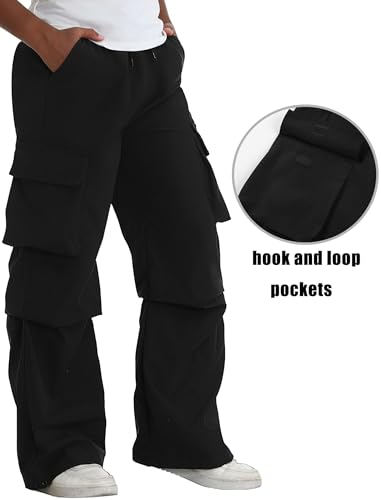 EXARUS Boys Baggy Cargo Pants Casual Lightweight Wide Leg Drawstring Elastic Waist Loose Fit School Hiking with Pockets3