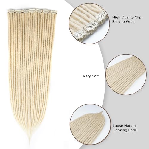 Blonde Dreadlock Extensions Clip in, 4PCS