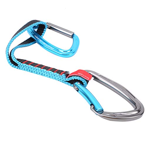 Camnal Quickdraw Sling, Camnal 38CM Safety Lock Extenders Straight Bent Carabiner Rock Climbing Quickdraw Sling