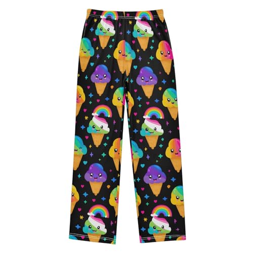 Pajama Pants Rainbow Ice Cream Pattern Long Sleep Pants Lounge Bottoms