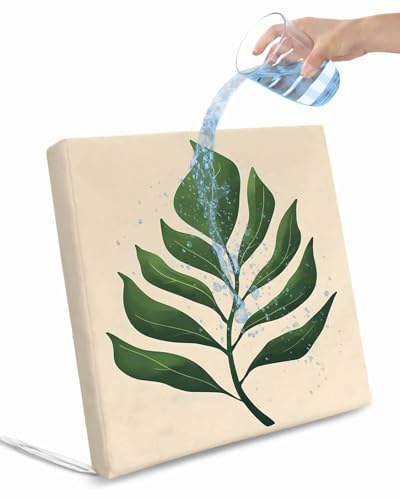 2 Pack Green Botanical Waterproof Cushion Covers with Ties, Outdoor Patio Chaise Lounge Chair Seat Cushion Slip Covers Replacement(Only Cover) Tropical Vintage Leaves Elegant 22