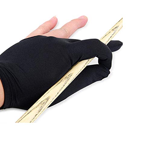 DAZAIGE 10 Pieces Nylon Billiard Gloves Universal Left & Right Hand Open Three Finger Cue Billiard Pool Shooters Gloves One Size for Women & Men Indoor Game Kit Billiard Accessories, Black - Thumbnail 7