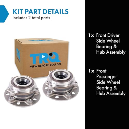 Image of TRQ Front Left and Right Wheel Bearing and Hub Assembly Set 2 Piece Compatible with 15-21 Mercedes-Benz C300 4Matic 16-18 GLC300 4Matic 2021 GLC300 4Matic 17-19 E300 4Matic 19-21 E450 4Matic