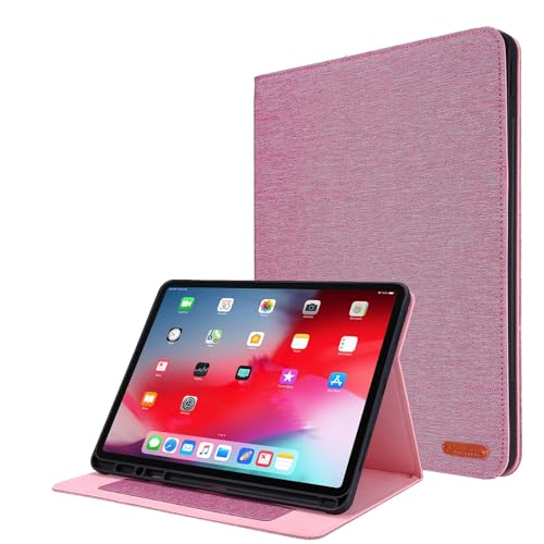 Housse iPad Pro 12.9 rose idéale pour le dessin et le télétravail avec support