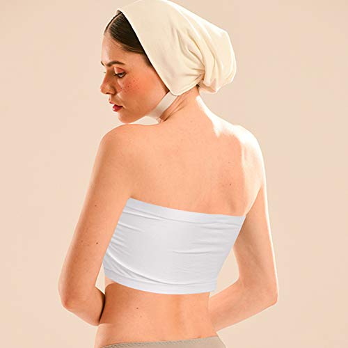 Time And River Padded Tube Bra For Women, Breathable Comfy Strapless Basic Bandeau Sports Bra Strapless For Women Student Tube Top Bra Strapless Crop Tops For Women 3 Packs Black Beige White, Xxxl #TOP3