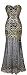 Angel-fashions Women's Sleeveless V-Neck Sequins Lace Up Patterned Prom Dress