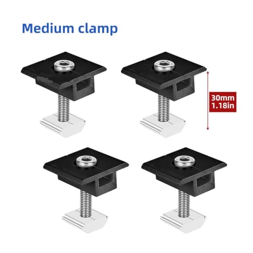 Abrazadera de fijación solar con soporte ajustable y clips de aluminio 3