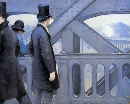 Tableau Le Pont de l'Europe de Gustave Caillebotte impression art mural vintage 60x90cm
