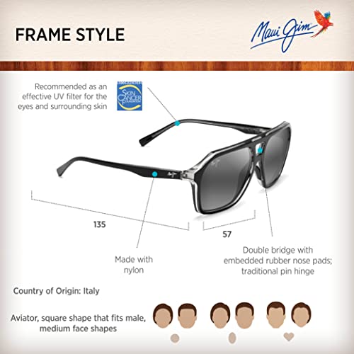 Maui Jim 880-02 Men'S Wedges Polarized Aviator Sunglasses thumb #5
