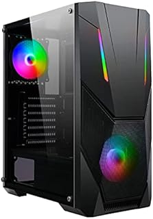 CiT Master ARGB PC Gaming Case, ATX, 2 x 120mm ARGB Fans Included, 2 x ARGB LED Strips Included, 3 Pin AURA Sync, 8 Fan Support, Water-Cooling Ready | Black