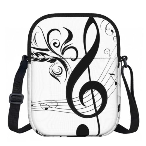 DOPKLNA Música Clave de Sol y Nota Artística, Bolsos cruzados con cremallera, bolsos de hombro informales para mujeres y hombres.