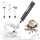 Weinsamkeit Elektrische Milchaufschäumer Stab Milchschäumer Elektrisch Wiederaufladbar mit 3 Edelstahl-Schneebesen 3 Einstellbare Geschwindigkeiten Sahneaufschäumer Tragbar für Kaffee Cappuccino Latte