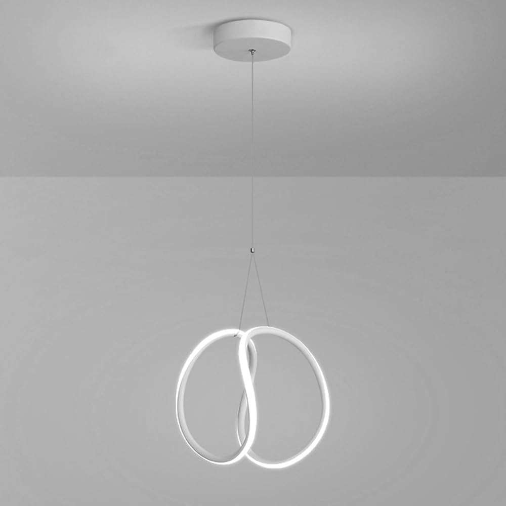 Lámpara colgante de metal blanco con pantalla de silicona que evita sombras oscuras