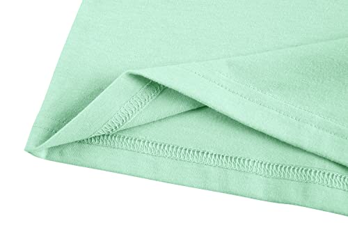 Imily Bela Girls Cap Sleeve Summer Tops Casual Crewneck Loose Tshirts With Pocket Light Green #TOP4