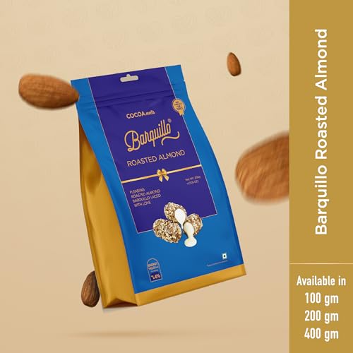 Image of Barquillo Premium Roasted Almond Coated Chocolate Pouch- 10 Pcs (200 gm) | Vanilla Cream Filled Biscuit Roll imported | Dubai couverture taste | Festive Gift Pack specially for Festivals