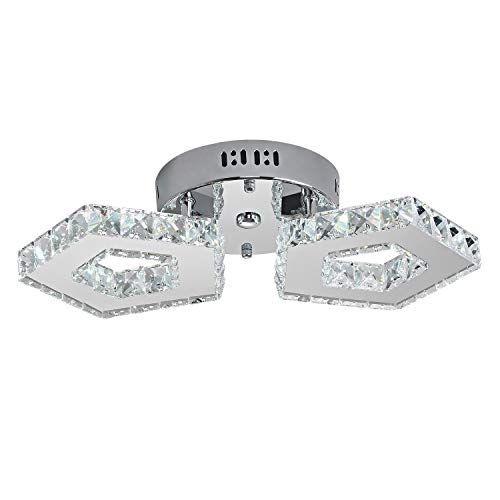 Plafonnier LED cristal anti éblouissement blanc moderne