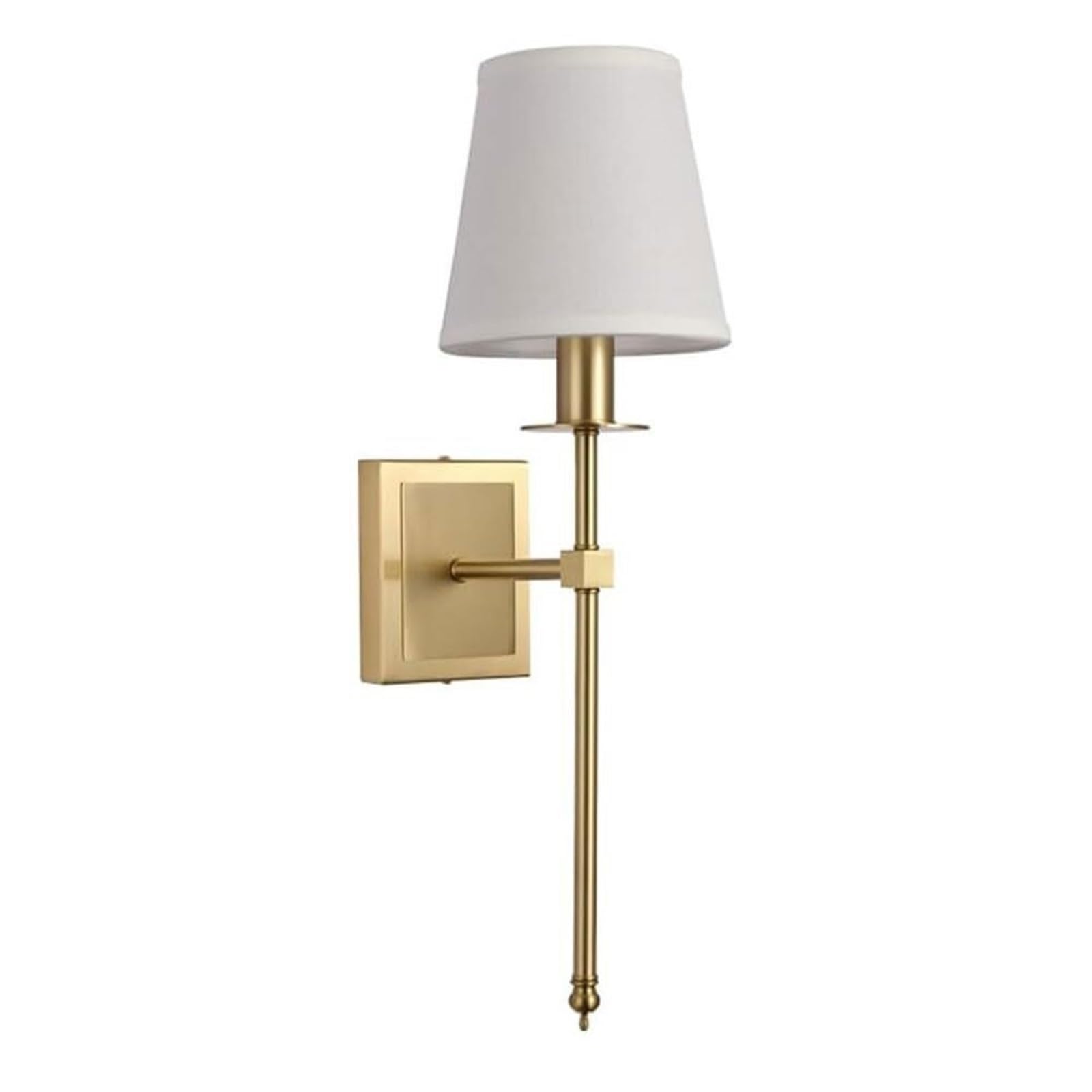 HPTHLY Nordic Style Wall Sconces With Linen Fabric Shade, Gold Finish Brass Wall Lamp Fixtures, Minimalist Bedside Wall Lighting For Bedroom, Living Room, Hallway Wal
