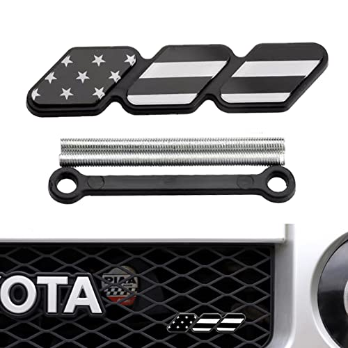 Image of 1 PC Grille Decor Badge, 3 Color Upgrade Emblem, Compatible with Toyota 4Runner Tacoma Tundra (American Flag Black)