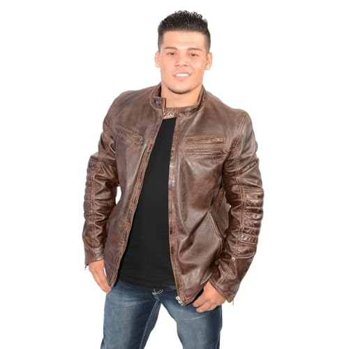 Milwaukee Leather SFM1805 Men's Black Side Stitch Cafe Racer Lambskin Leather Jacket4